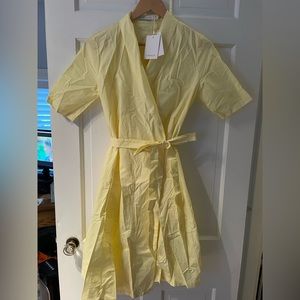 NWT FRNCH Tuckernuck yellow wrap dress